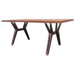 Italian Rosewood Writing Table Designed by Ico Parisi for MIM, Roma, 1960s