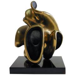 One of a Kind Abstract Bronze Sculpture by Eli Karpel