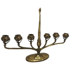 Tiffany Gilt Bronze Six-Arm Candelabra
