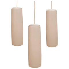 Retro Prescolite Frosted Glass Pendant Light