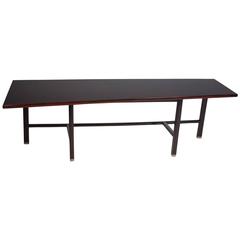Unusual Trapezoidal Mahogany Coffee Table by Edward Wormley 1