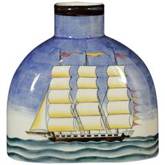 Bottle Shaped Ceramic Vase by Gio Ponti Richard Ginori Vintage, Italy, 1930s