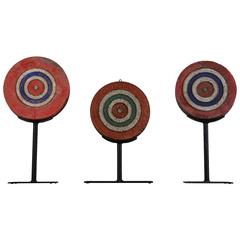 Used Collection of Diminutive Wood Painted Dartboards