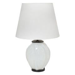 Molded and Textured Iridescent Glass Table Lamp, French, 1930s 12