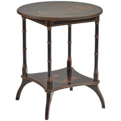 Chinoiserie Lacquered Decorated Round Wine/Lamp Table
