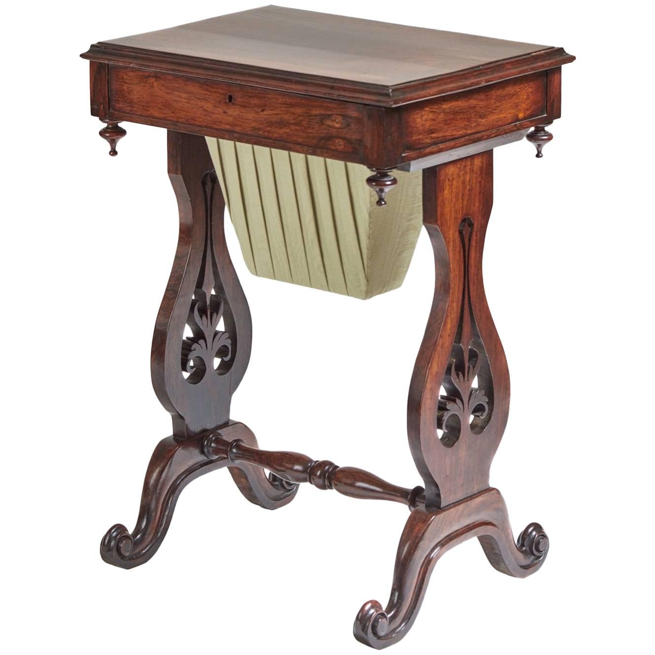Victorian Hardwood Freestanding Work or Lamp Table For Sale