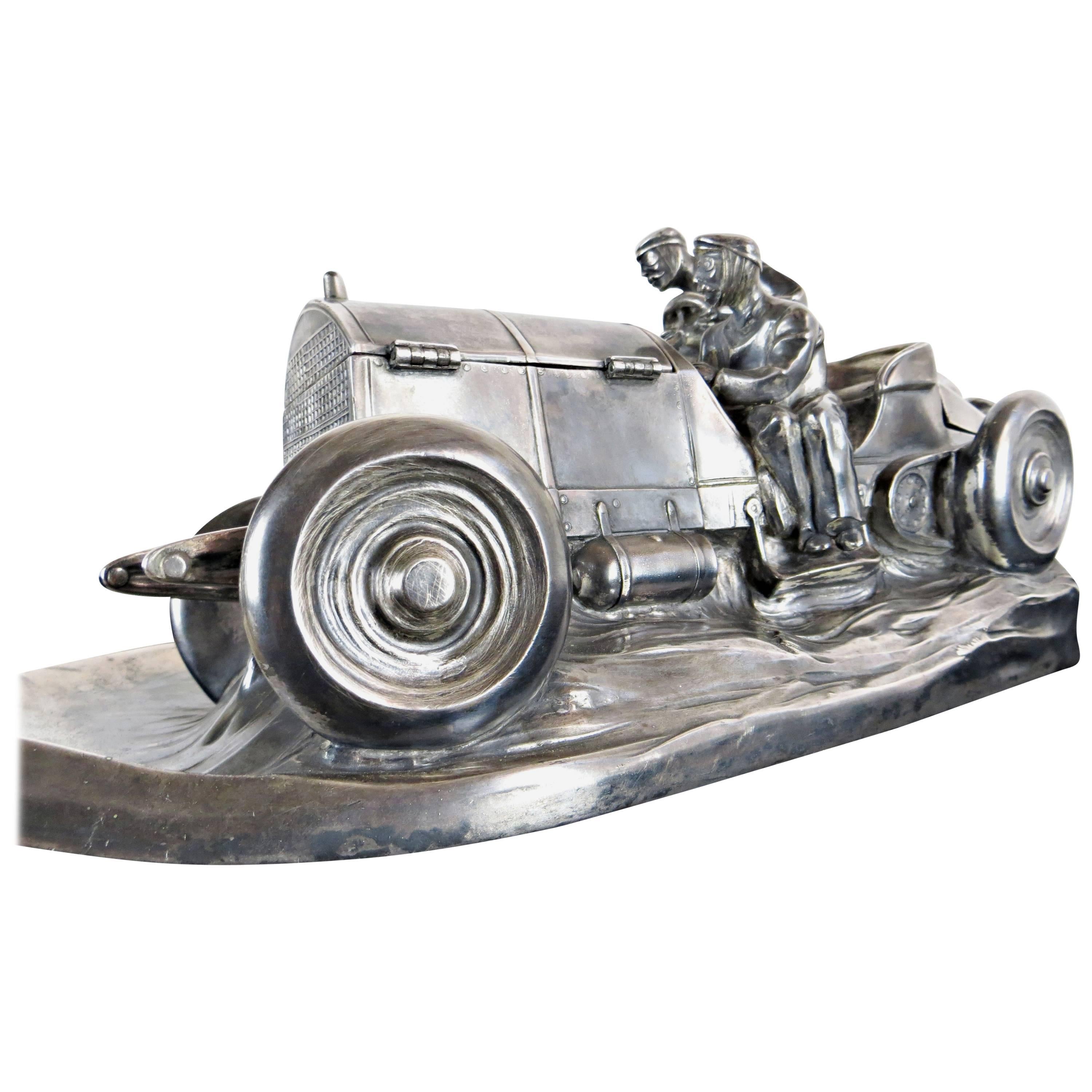 Rare Racing Car Desk Piece by WMF, Germany, 1914