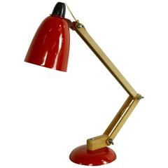 Vintage Midcentury Maclamp in Red Designed by Sir Terence Conran
