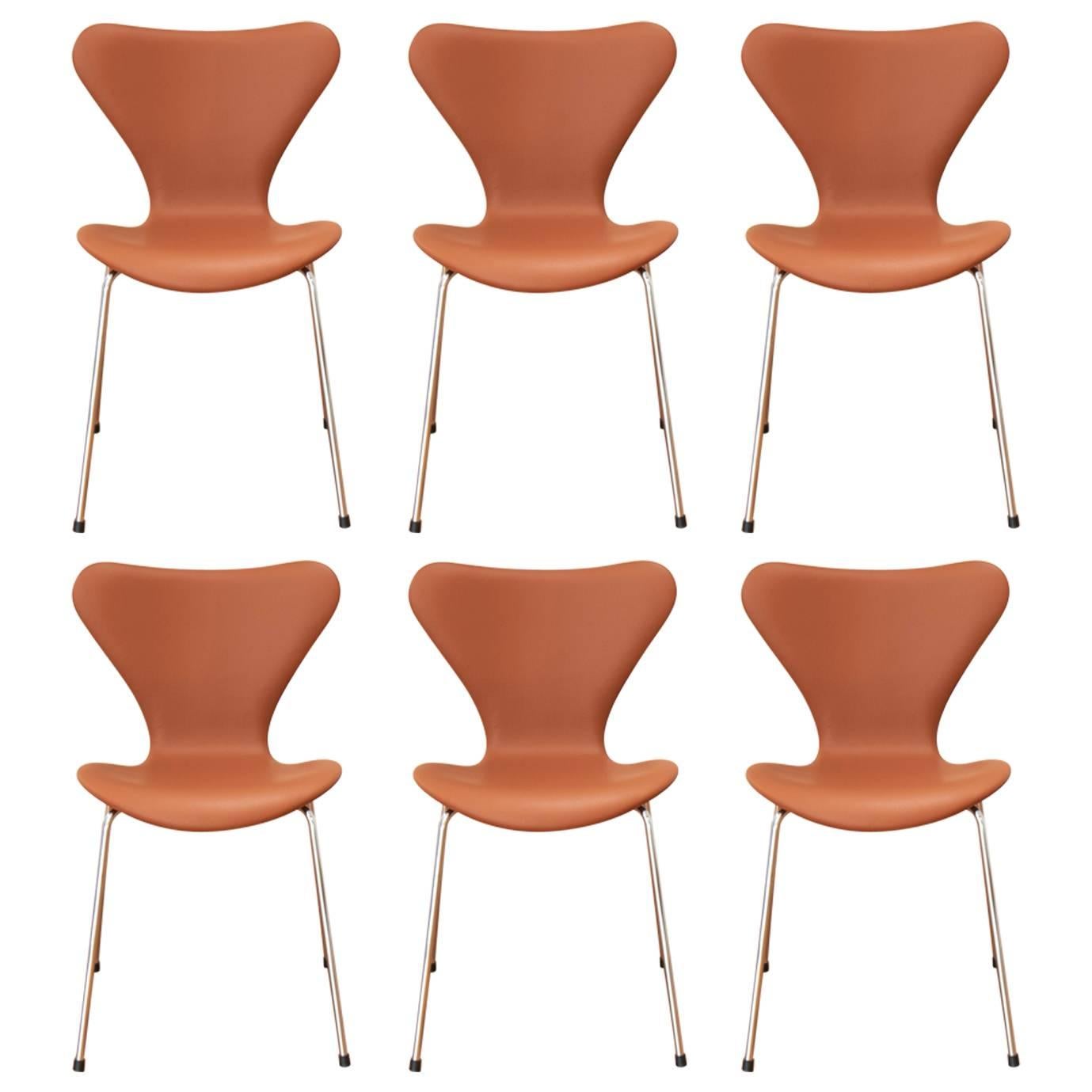 Six Pieces, Arne Jacobsen 3107 Chairs For Sale