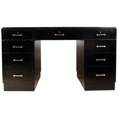 Black Art Deco Desk, circa 1930