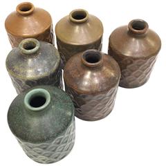 Set of Six Beautiful Vases by L. Hjorth