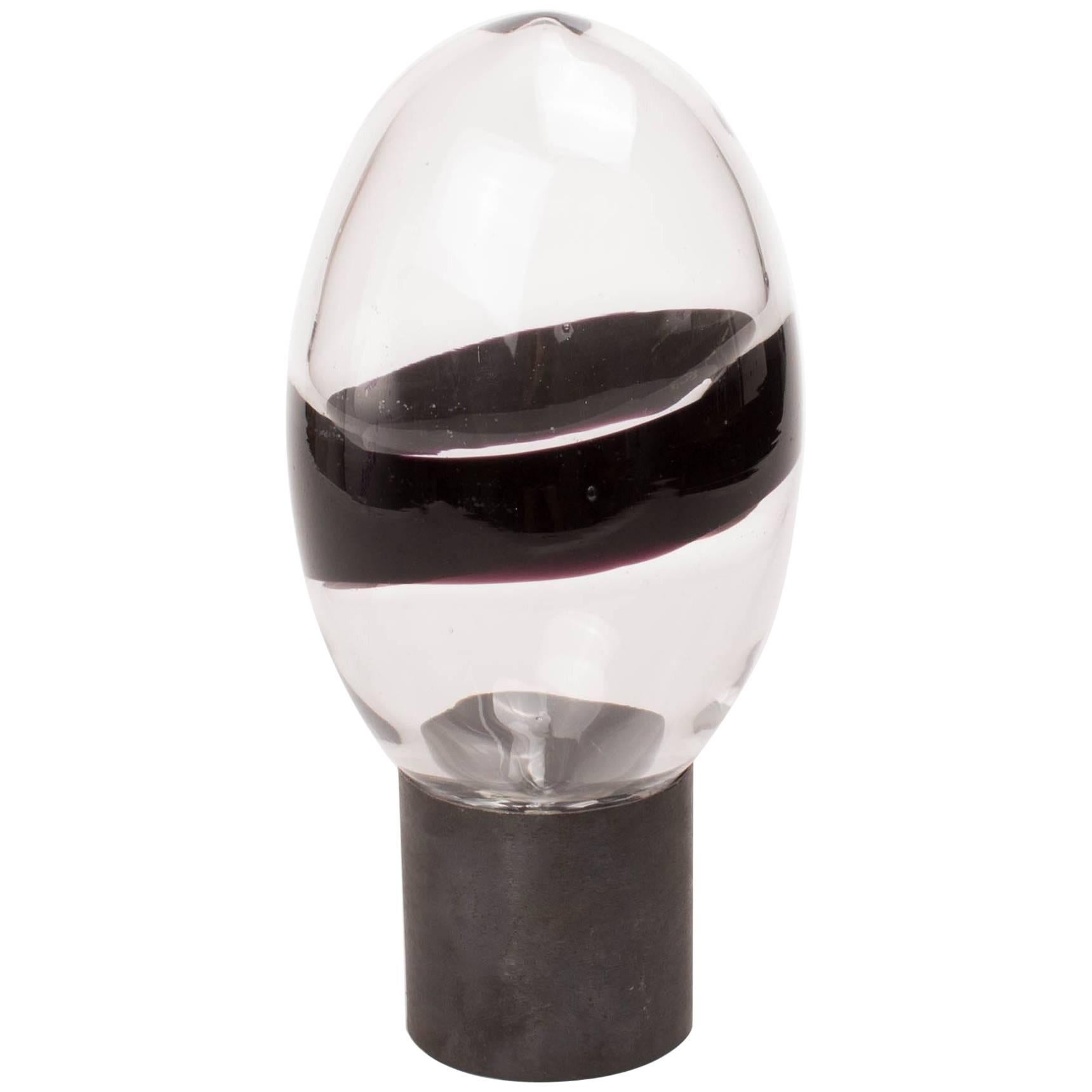 Clear Glass Egg by Ludovico Diaz de Santillana for Pierre Cardin
