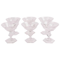 Vintage Set of Six Coupe De Champagne from Val Saint Lambert in the Metternich Series