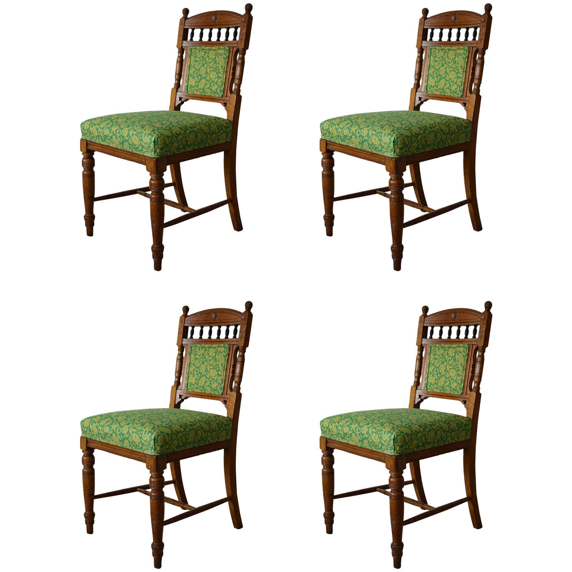 Set of Four Antique Aesthetic Style Chairs, English, circa 1900