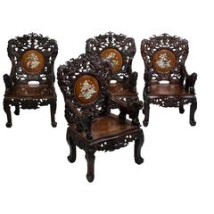 Set of Four Indochinese Armchairs, circa 1930 8