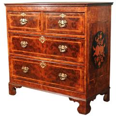 Small Georgian Burr and Oyster Walnut Marquetry Chest c.1810