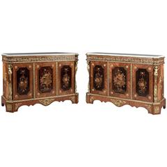 Pair of Napoléon III Marquetry Inlaid Side Cabinets, French, circa 1870 10