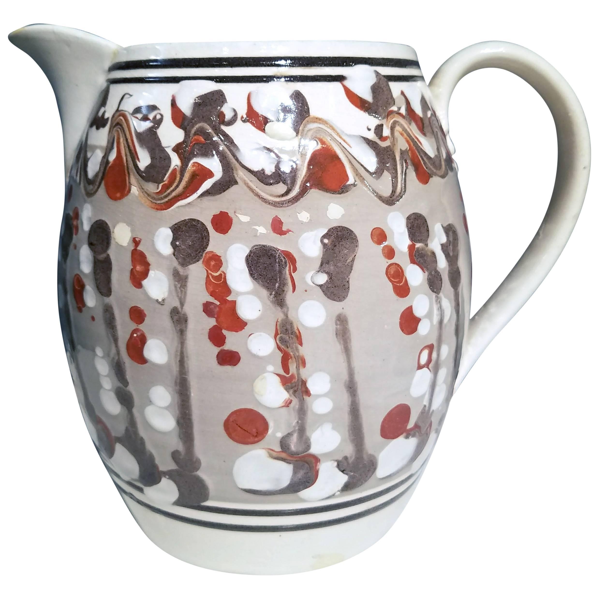 Mocha Creamware Large Jug, circa 1800-1820