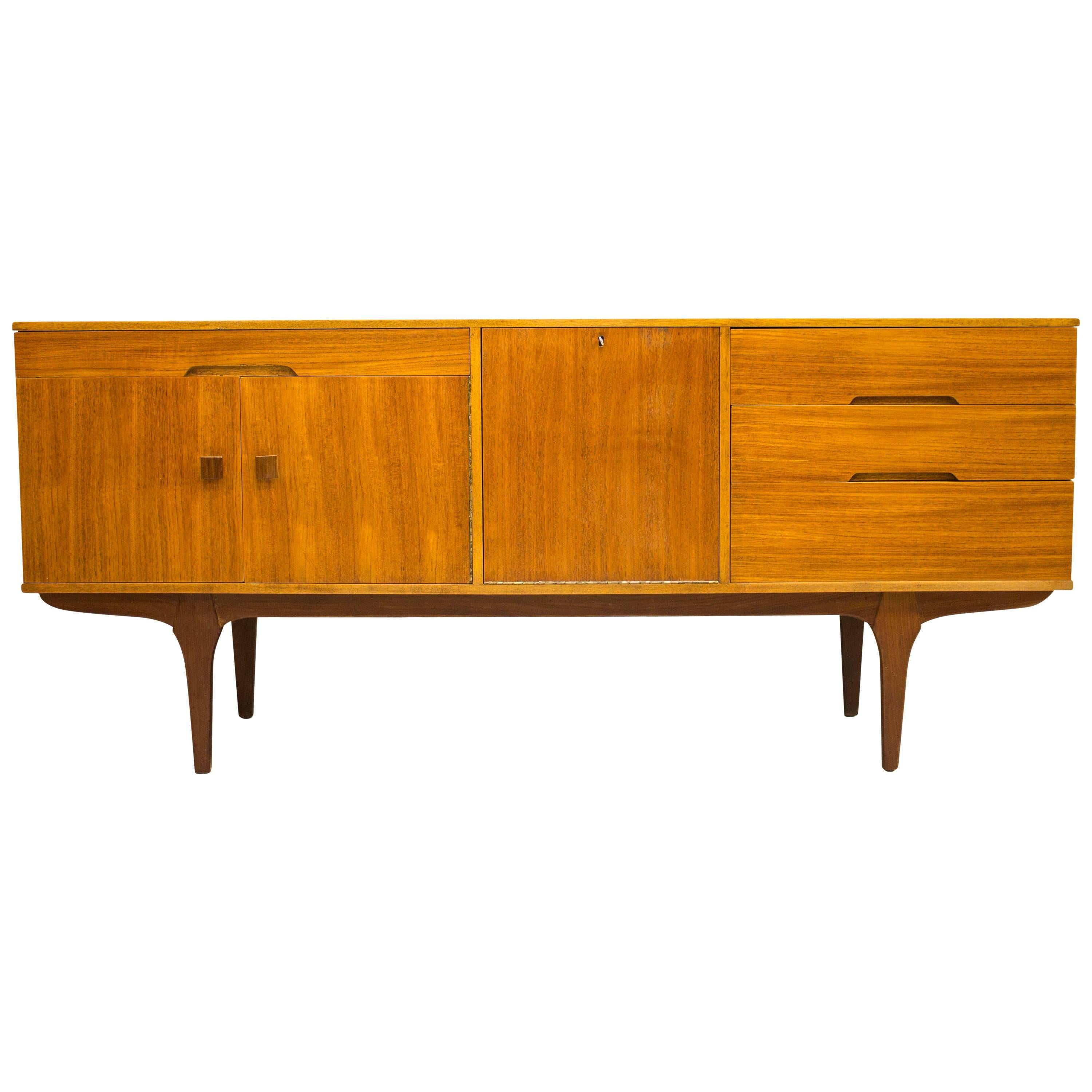 Portwood Furniture of Stockport, England, Teak Mid-Century Sideboard Media Unit