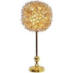 Vintage Mother of Pearl Table Lamp, Belgium 1970