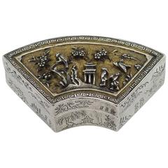 Seltene antike chinesische Kangxi-Box aus massivem Silber, um 1700, 18. Jahrhundert