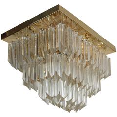 Clear Murano Glass Flush Mount in the Style of Venini 3