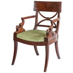English Regency Period Mahogany Armchair Designed by Thomas Hope 2