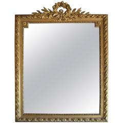19th Century Louis XVI Style Hand-Carved Wooden Gilded Mirror, Highly Decorative 7