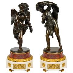 Pair of Louis XVI Style Bronze Cherub Figures 1