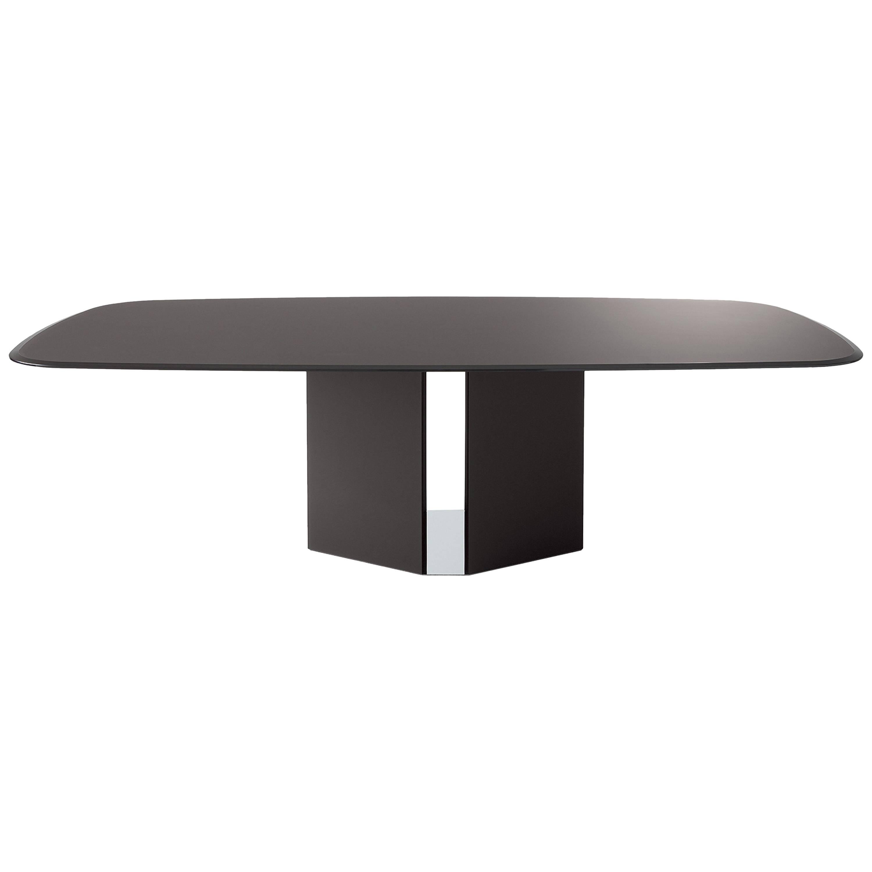 Gallotti and Radice Eyl Dining Table in Painted Glass For Sale