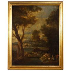 19th Century Landscape Painting Oil on Canvas 8
