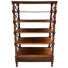 Mahogany Six-Tier Free Standing Bookcase