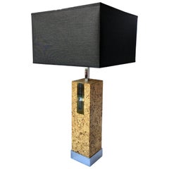 Mid-Century Modern Mixed Metal Cork Lamp by Mutual Sunset