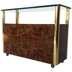 Burl Wood and Brass Sideboard by Century Furniture Company