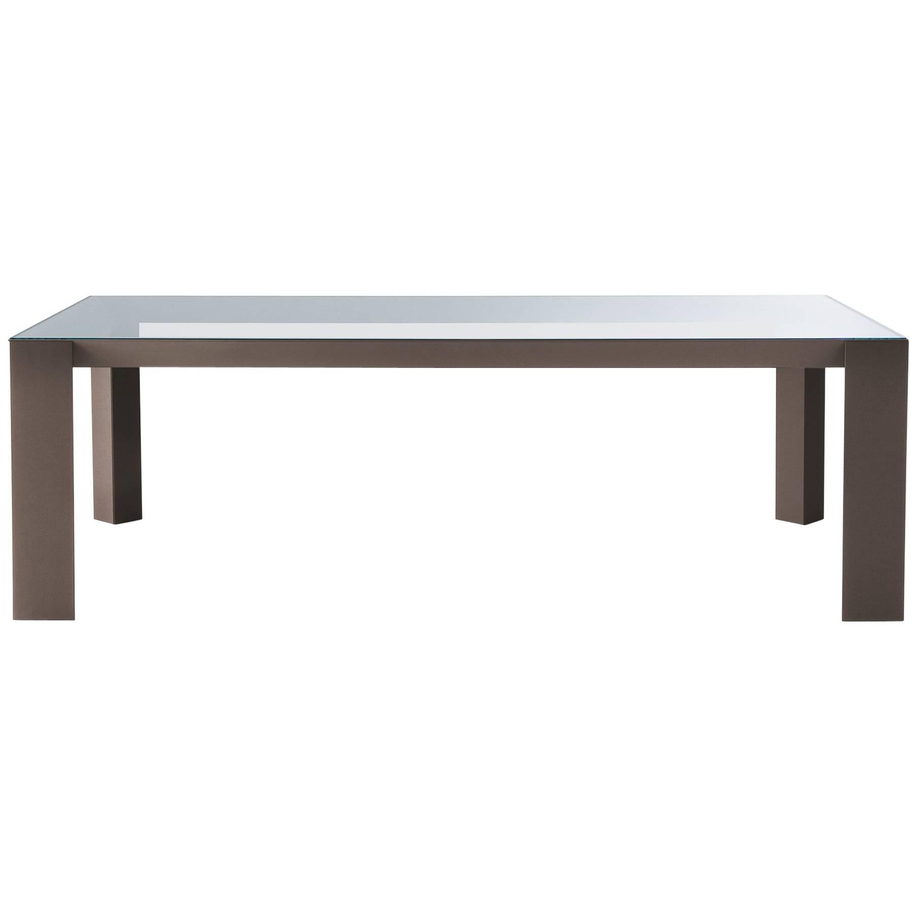 Gallotti an Radice Koy Table in Wood or Lacquered Base with Glass Top For Sale