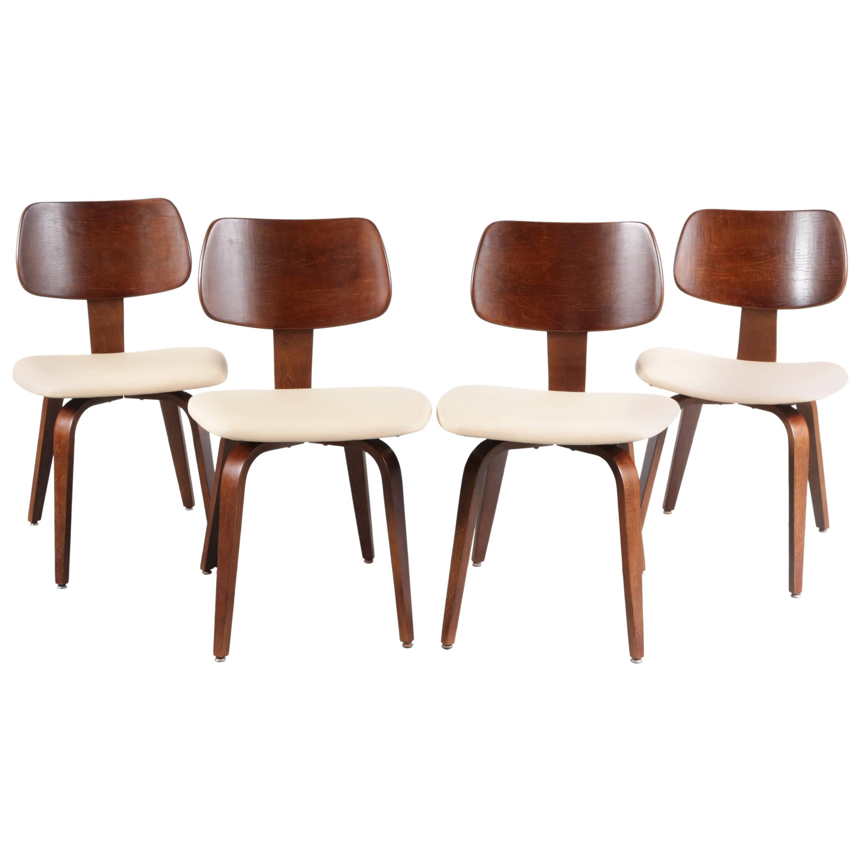 Set of Four Dining Chairs by Joe Atkinson for Thonet, USA, 1950
