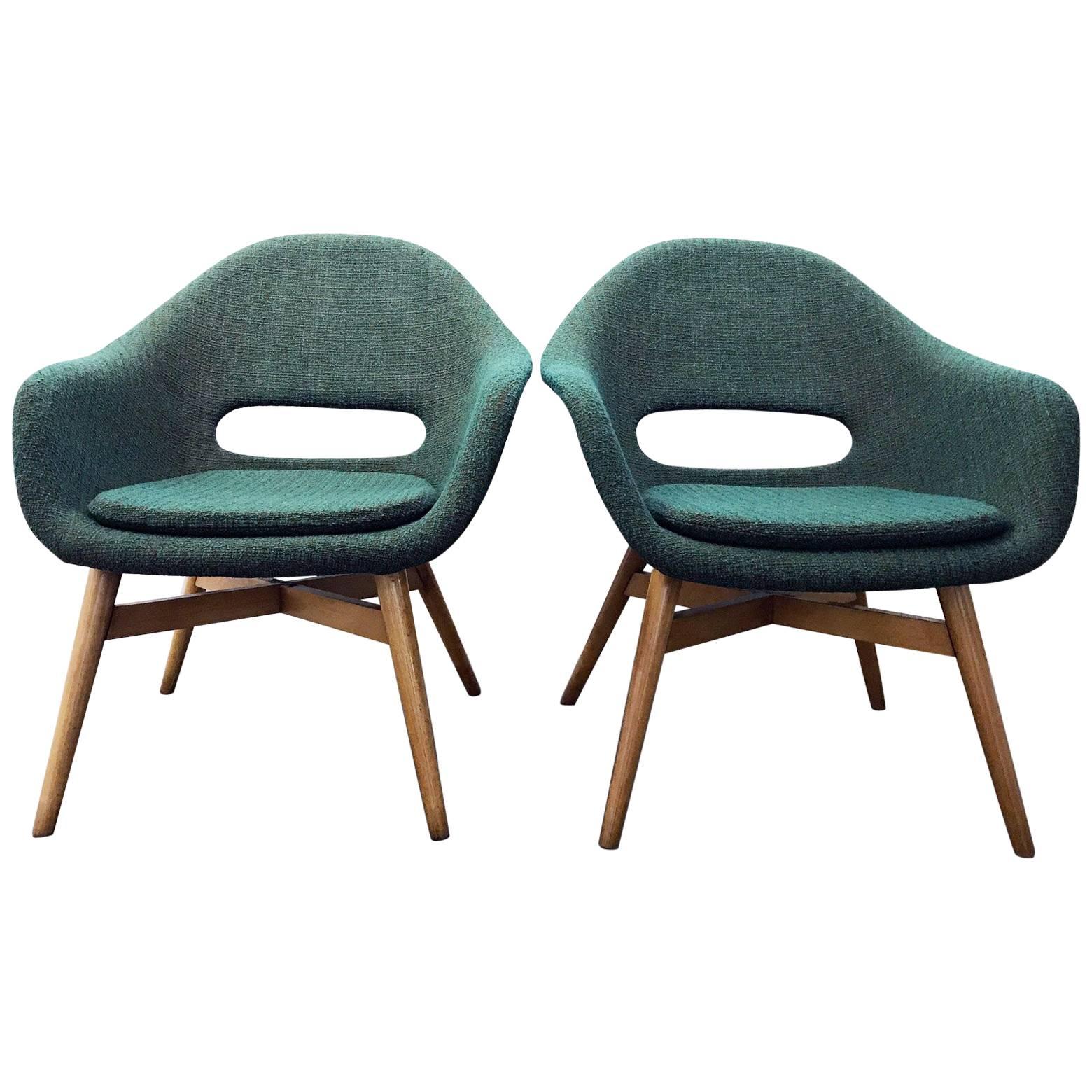 Pair of Easy Chairs by Navratil For Sale