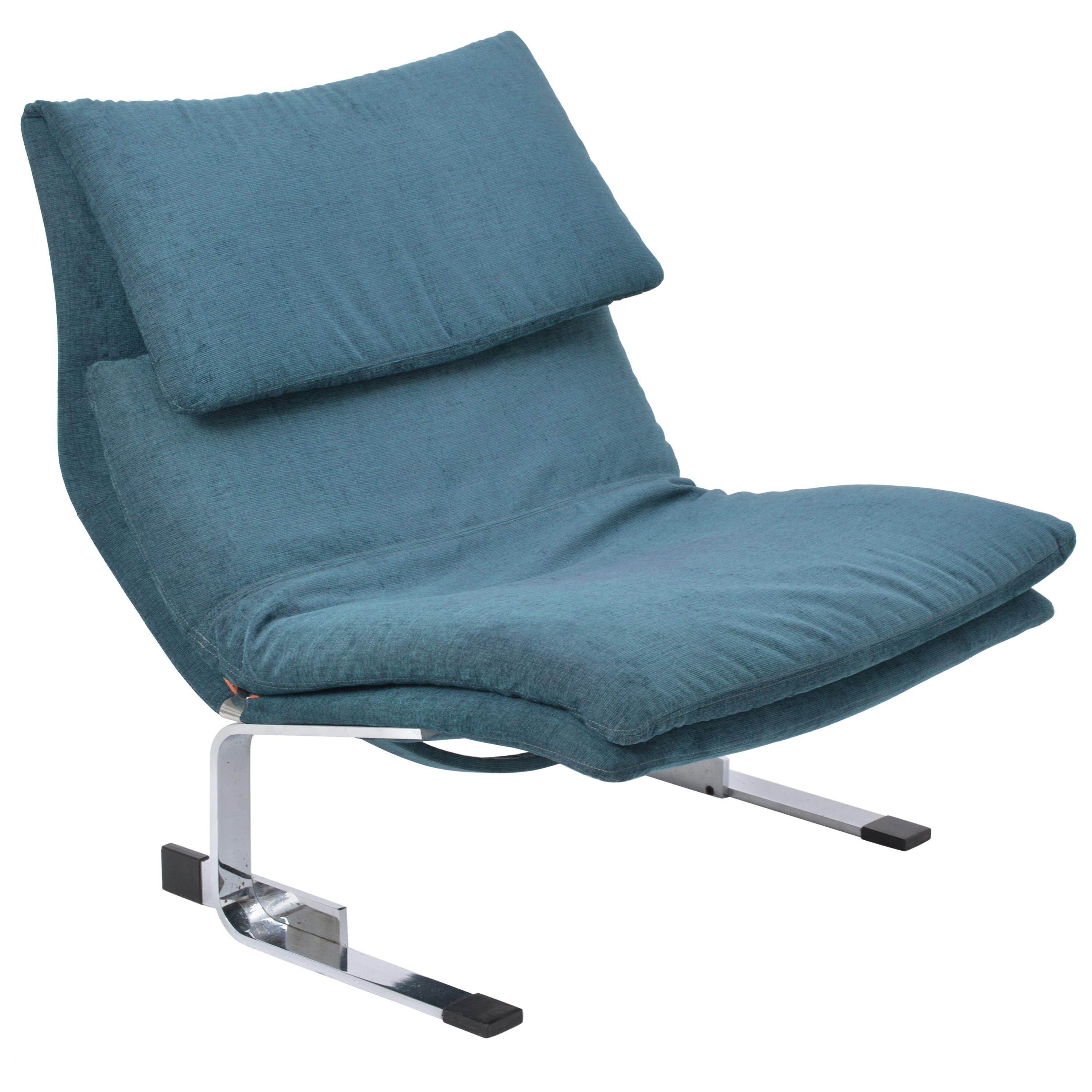 Reupholstered Post Modern Onda lounge chair by Giovanni Offredi for Saporiti
