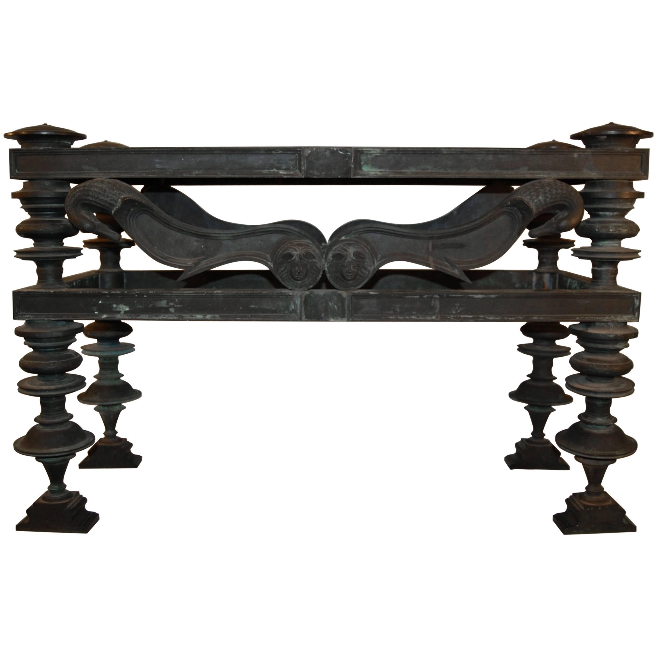19th Century Bronze and Marble 'Seat of Honor' Table by Sabatino De Angelis