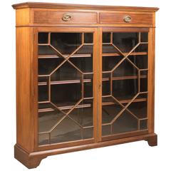 Antique Glazed Bookcase, Edwardian Display Cabinet, circa 1910