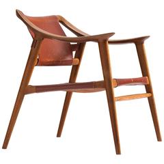 Rastad & Relling 'Bambi' Armchair in Teak and Cognac Leather