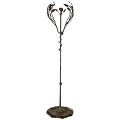 Antique Wrought Iron Lampstand by Umberto Bellotto