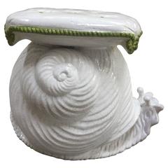 Vintage Italian Snail Terra Cotta Garden Stool, 1960