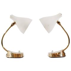Pair of Italian Midcentury Brass Desk Lamps 7