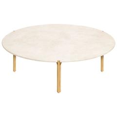 CA4S Contemporary Handcrafted Minimalist Modern Round Stone Coffee Table