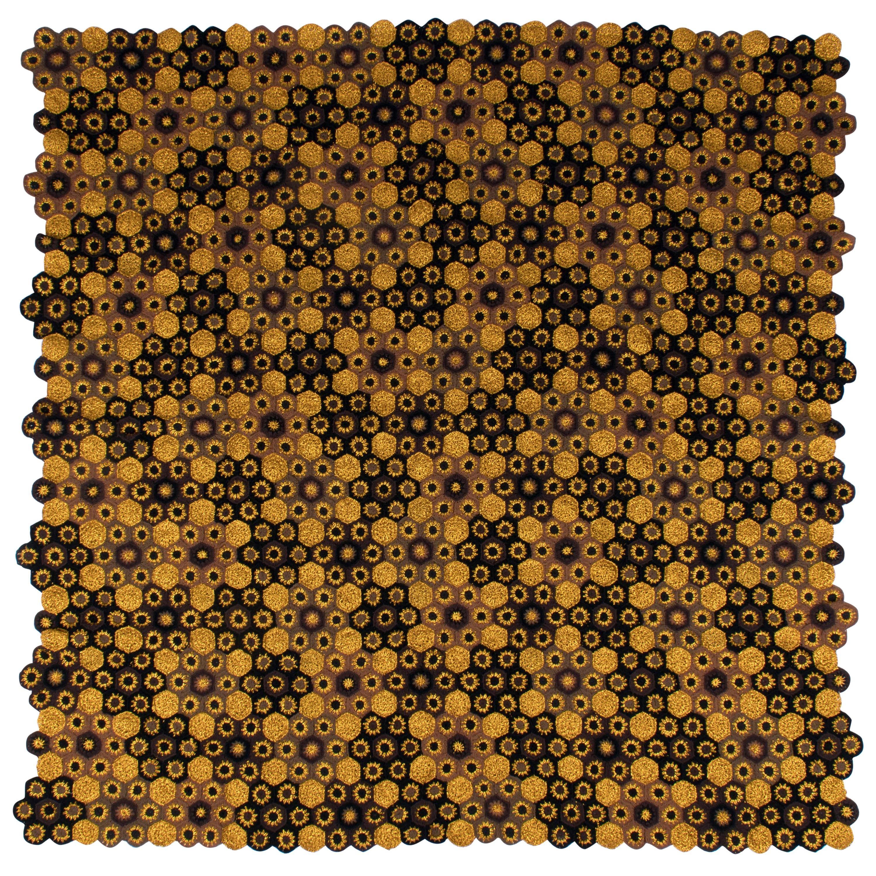 Art Deco Style Crocheted Medallion Blanket Throw 06 Mustard and Autumnal Tones 