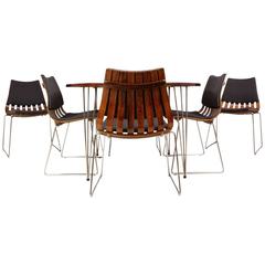Hans Bratrud Rosewood Dining Table and Six Scandia Chairs, circa 1960