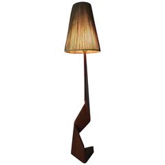 Vintage Rare Danish Modern "Zig-Zag" Sculptural Teak Floor Lamp