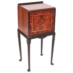 Unusual Burr Walnut Bed Side Cabinet