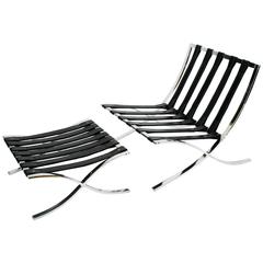 Italian Barcelona Style Chair and Ottoman Frames 8